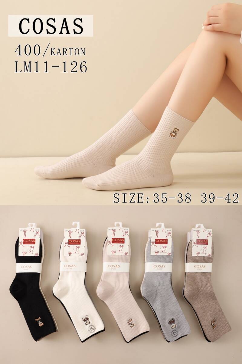 Skarpety damskie Roz 35-42, Mix kolor Paczka 40 szt